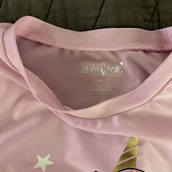 Cat and Jack unicorn star swimsuit rash guard long sleeve UPF - Picture 2 of 4